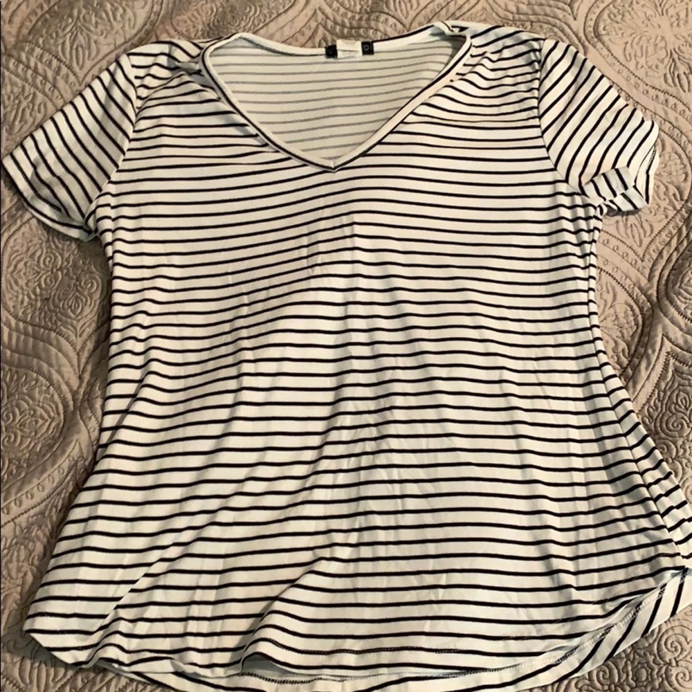 V Neck Stripped Tee NWOT